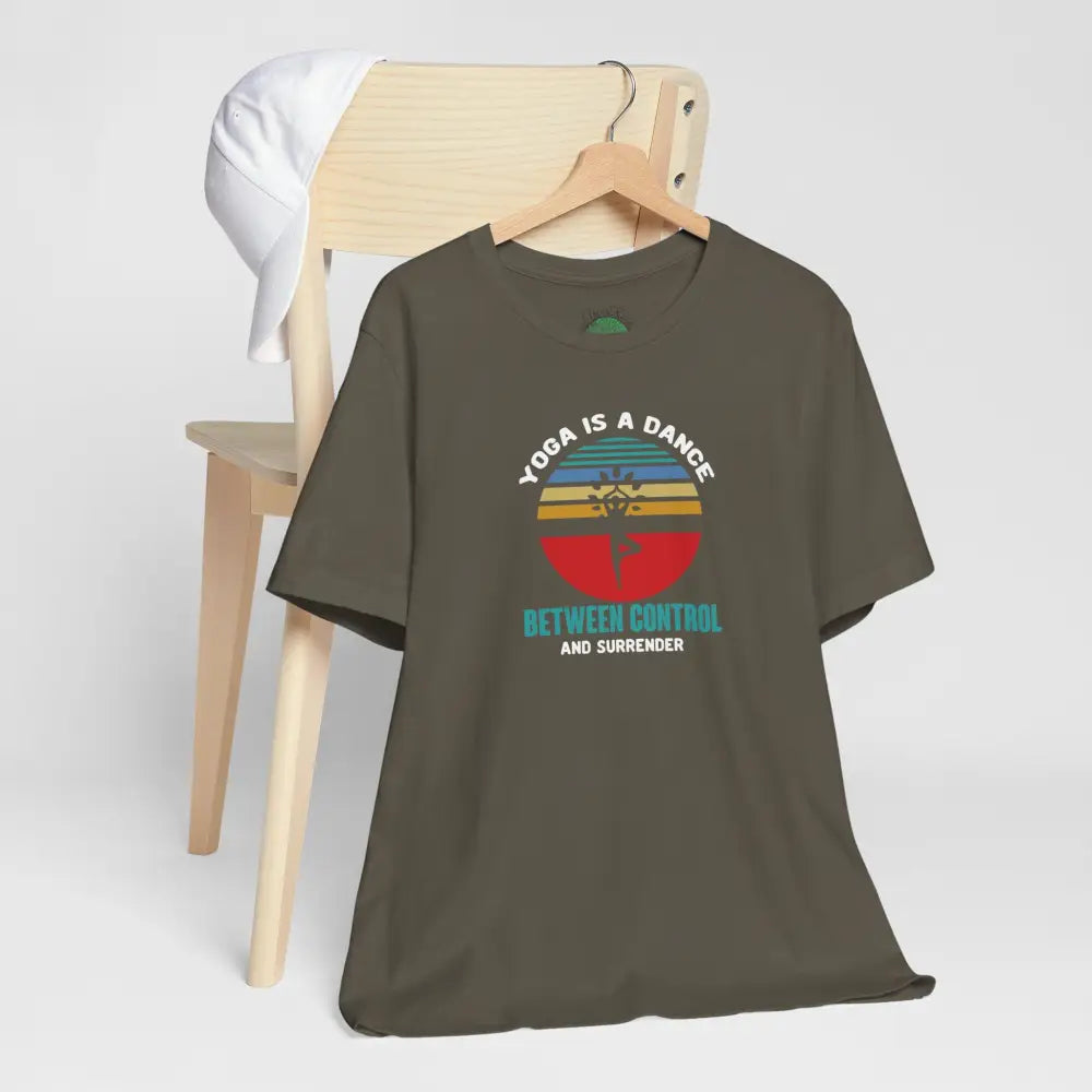 Yoga Is a Dance T-Shirt, Mindful Yoga Tee with ’Bend Breathe and Surrender’ Retro Design - T-Shirt