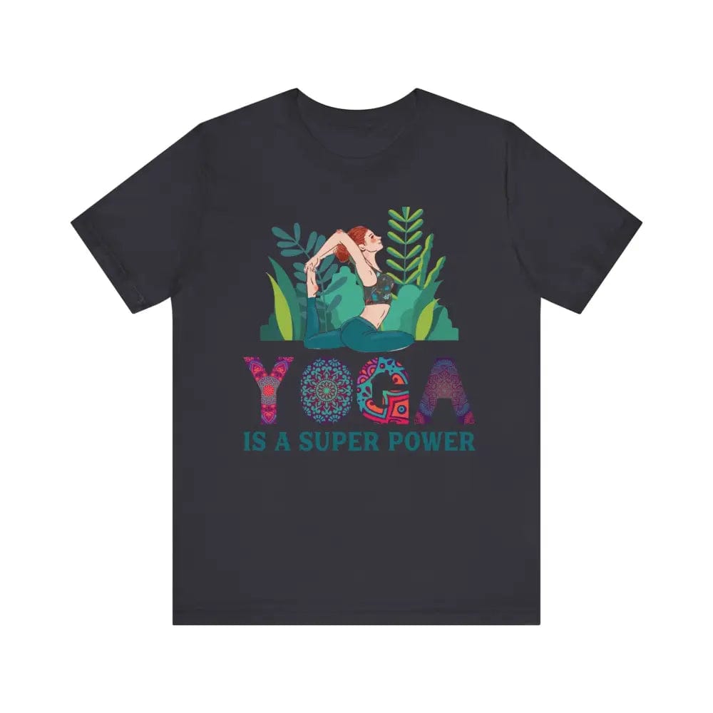 Yoga is a Super Power Unisex Jersey Short Sleeve Yoga Tee - Dark Grey / S - T-Shirt