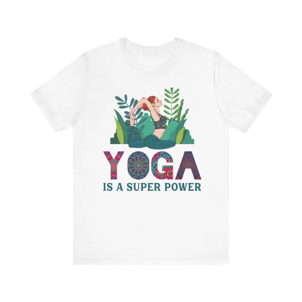 Yoga is a Super Power Unisex Jersey Short Sleeve Yoga Tee - White / S - T-Shirt