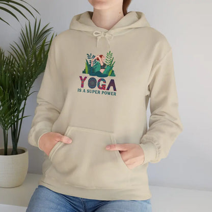 Yoga is a Superpower Unisex Heavy Blend™ Hooded Sweatshirt - Sand / S - Hoodie