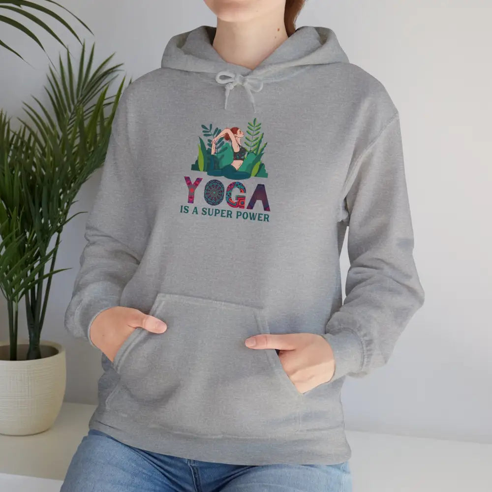 Yoga is a Superpower Unisex Heavy Blend™ Hooded Sweatshirt - Sport Grey / S - Hoodie