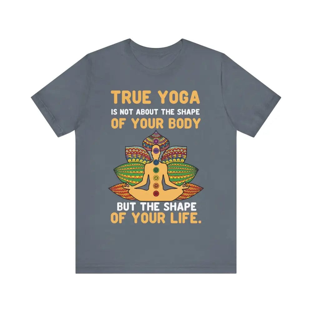 Yoga is about the shape of your life Unisex Jersey Short Sleeve Yoga Tee - Steel Blue / S - T-Shirt