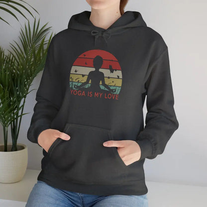 Yoga is my Love Heavy Blend™ Hooded Sweatshirt - Dark Heather / S - Hoodie