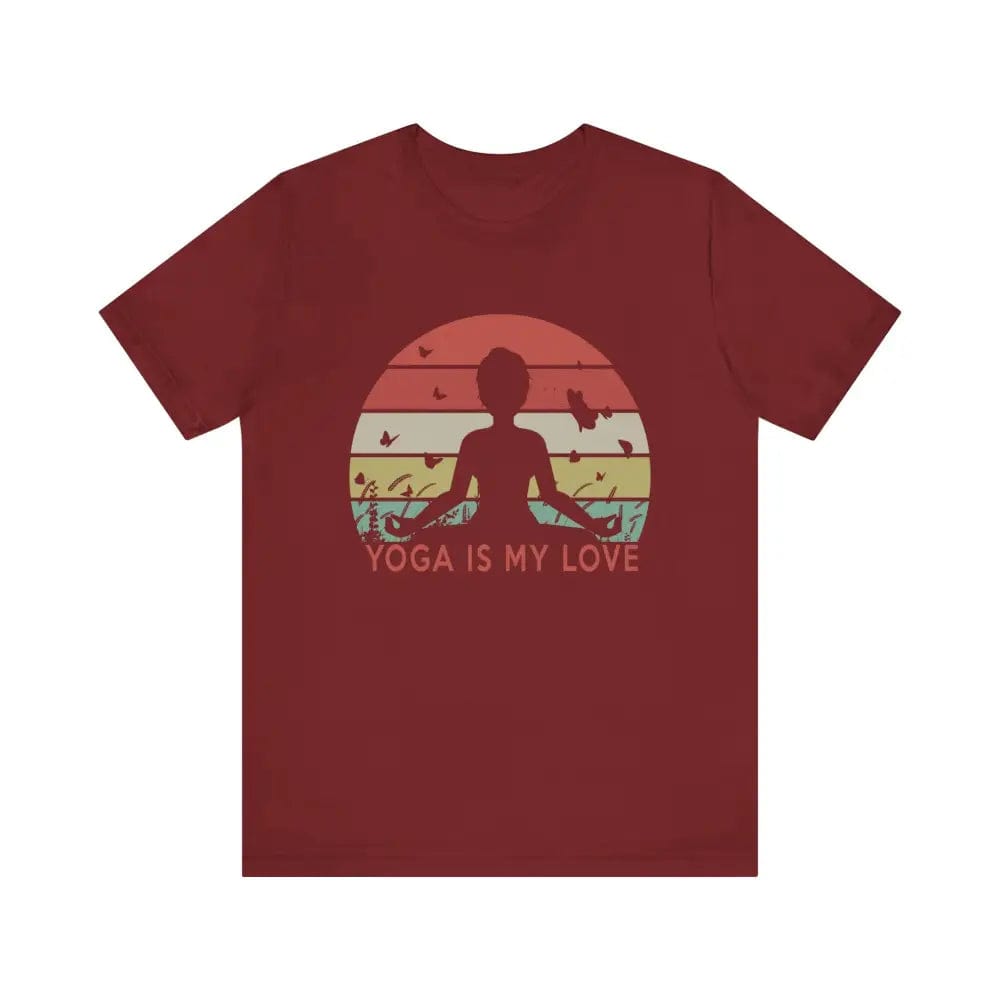 Yoga Is My Love Vintage Tee Unisex Jersey Short Sleeve Yoga Tee - Cardinal / S - T-Shirt