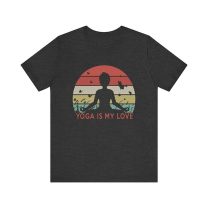 Yoga Is My Love Vintage Tee Unisex Jersey Short Sleeve Yoga Tee - Dark Grey Heather / S - T-Shirt