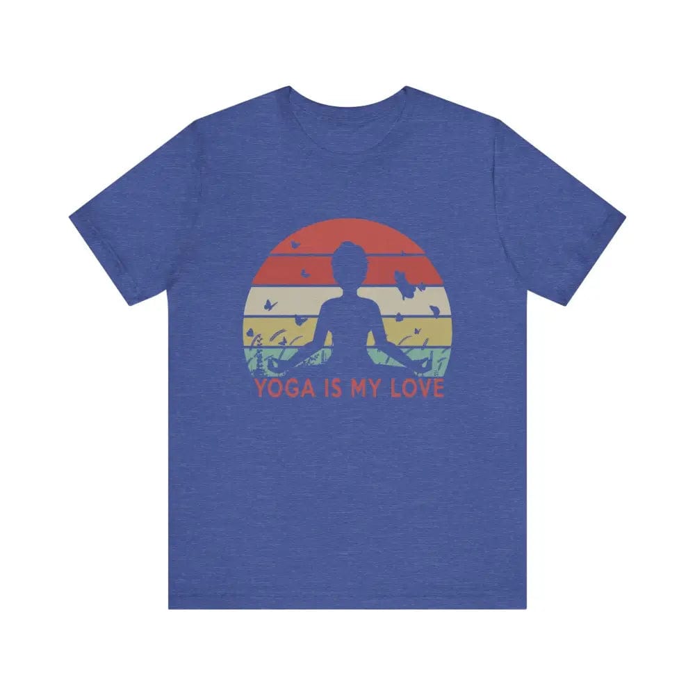 Yoga Is My Love Vintage Tee Unisex Jersey Short Sleeve Yoga Tee - Heather True Royal / S - T-Shirt