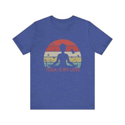 Yoga Is My Love Vintage Tee Unisex Jersey Short Sleeve Yoga Tee - Heather True Royal / S - T-Shirt