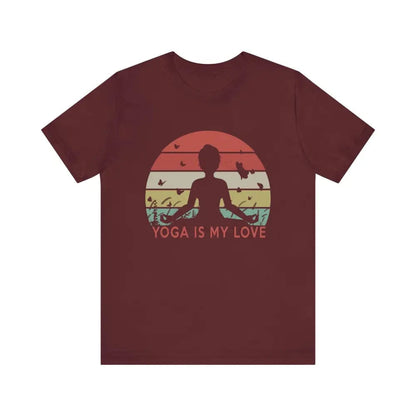 Yoga Is My Love Vintage Tee Unisex Jersey Short Sleeve Yoga Tee - Maroon / S - T-Shirt
