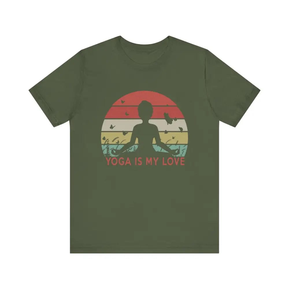 Yoga Is My Love Vintage Tee Unisex Jersey Short Sleeve Yoga Tee - Military Green / S - T-Shirt