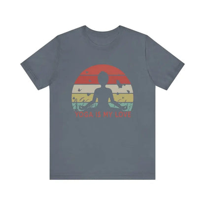 Yoga Is My Love Vintage Tee Unisex Jersey Short Sleeve Yoga Tee - Steel Blue / S - T-Shirt