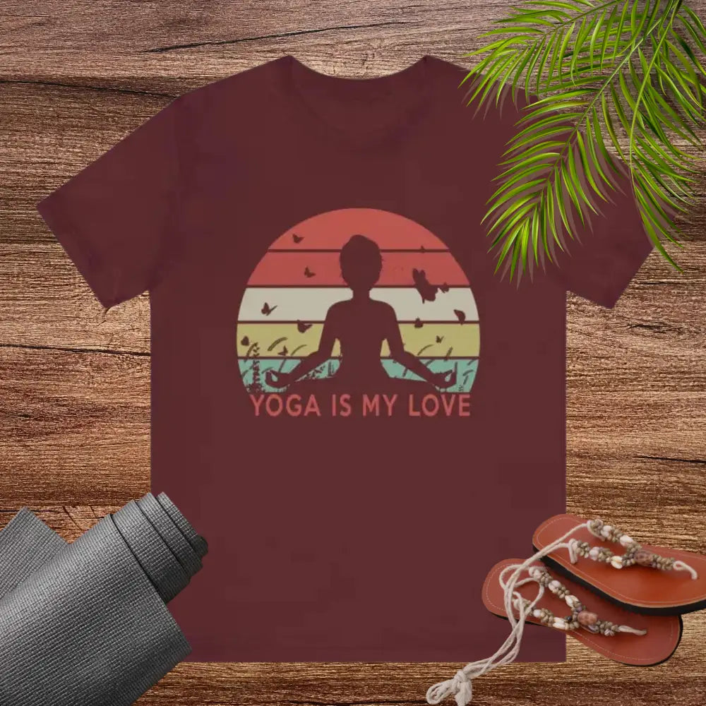 Yoga Is My Love Vintage Tee Unisex Jersey Short Sleeve Yoga Tee - T-Shirt