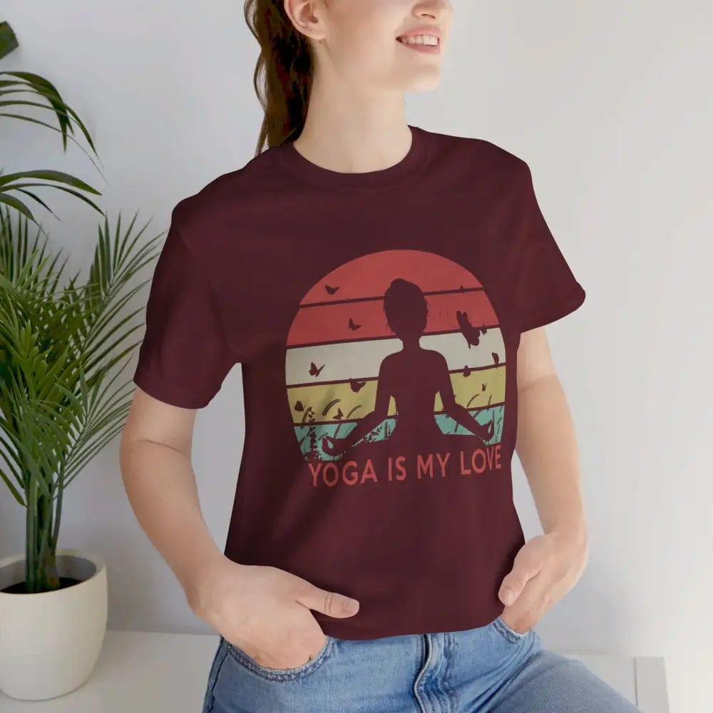Yoga Is My Love Vintage Tee Unisex Jersey Short Sleeve Yoga Tee - T-Shirt