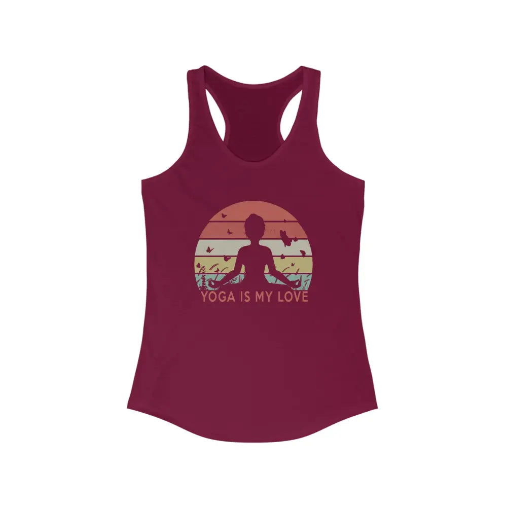 Yoga is my Love Women’s Ideal Racerback Tank - Solid Cardinal Red / XS - Tank Top