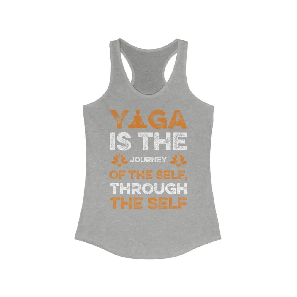 Yoga is the Journey Women’s Ideal Racerback Tank - Heather Grey / XS - Tank Top