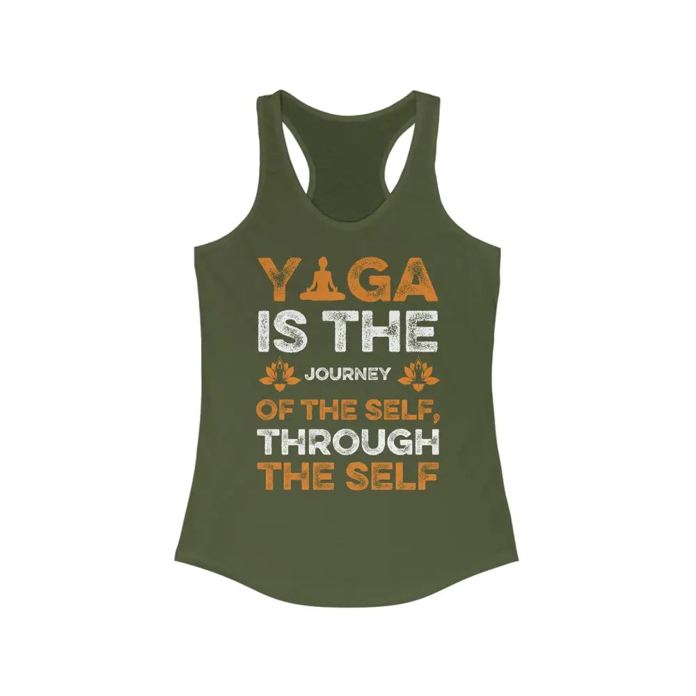 Yoga is the Journey Women’s Ideal Racerback Tank - Solid Military Green / XS - Tank Top