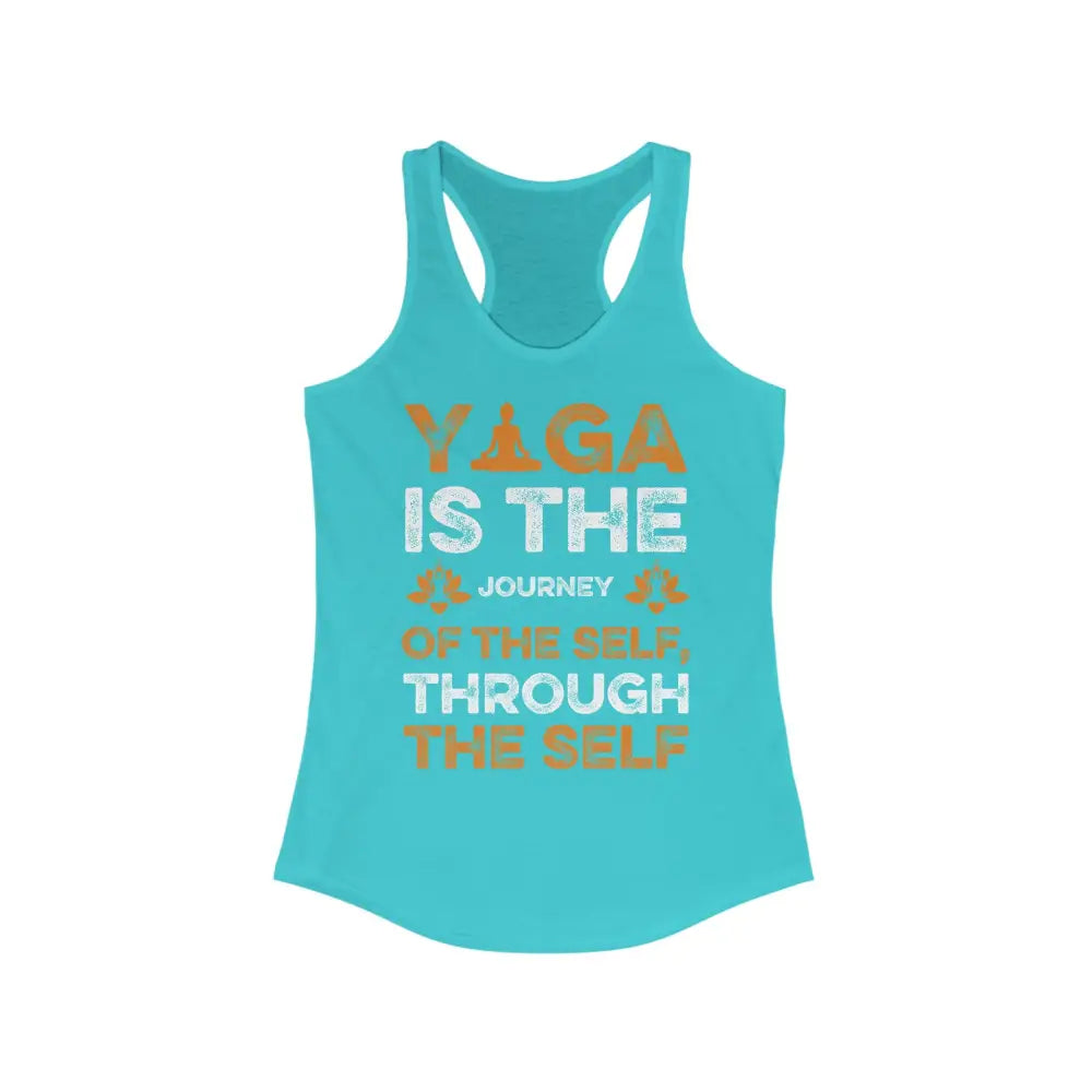 Yoga is the Journey Women’s Ideal Racerback Tank - Solid Tahiti Blue / XS - Tank Top