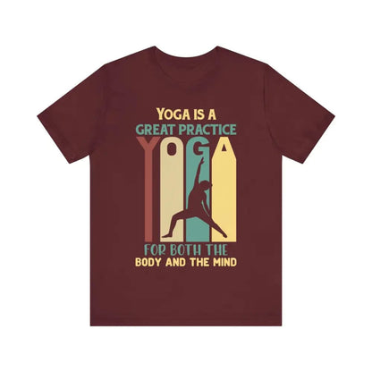 Yoga is... Unisex Jersey Short Sleeve Yoga Tee - Maroon / S - T-Shirt