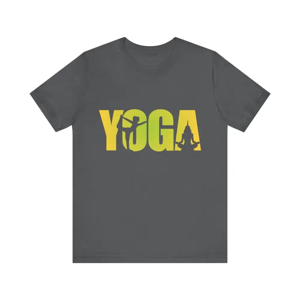 Yoga Lettering w Pose Unisex Jersey Short SleeveTee - Asphalt / S - T-Shirt