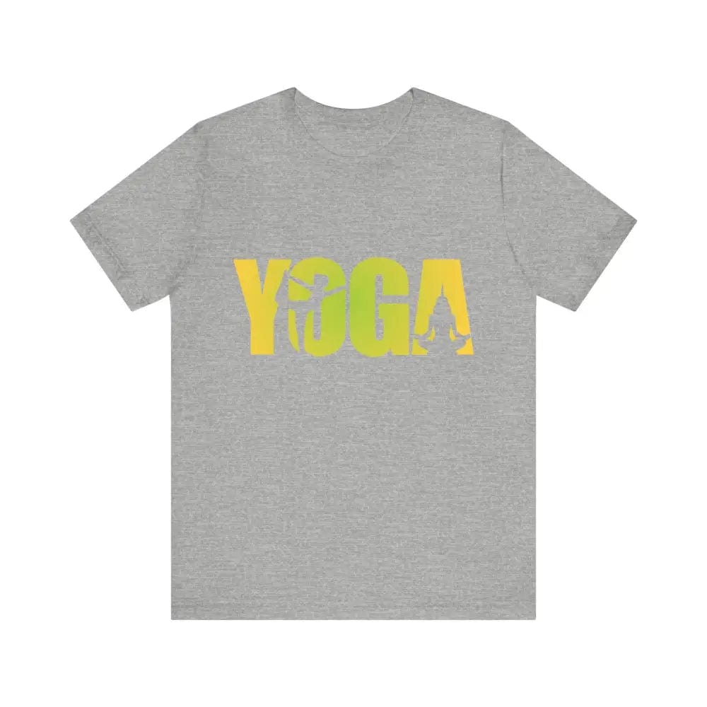 Yoga Lettering w Pose Unisex Jersey Short SleeveTee - Athletic Heather / S - T-Shirt