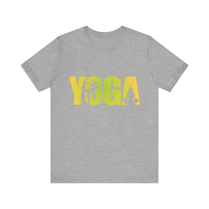 Yoga Lettering w Pose Unisex Jersey Short SleeveTee - Athletic Heather / S - T-Shirt