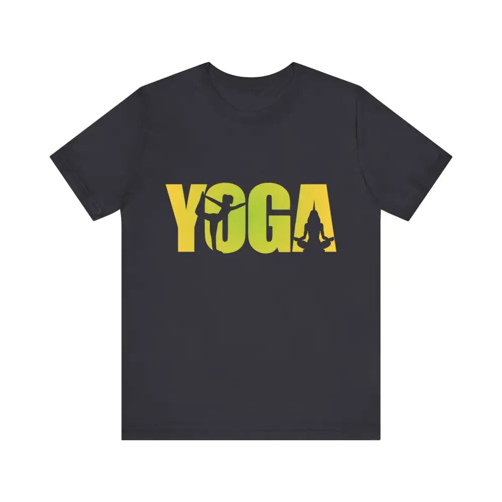 Yoga Lettering w Pose Unisex Jersey Short SleeveTee - Dark Grey / S - T-Shirt