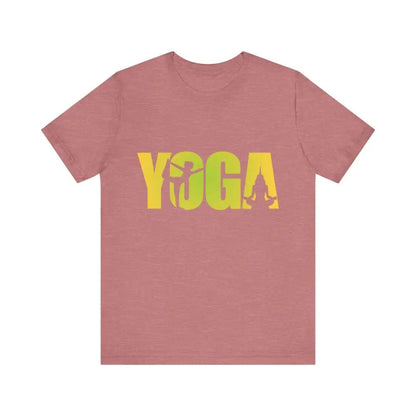 Yoga Lettering w Pose Unisex Jersey Short SleeveTee - Heather Mauve / S - T-Shirt