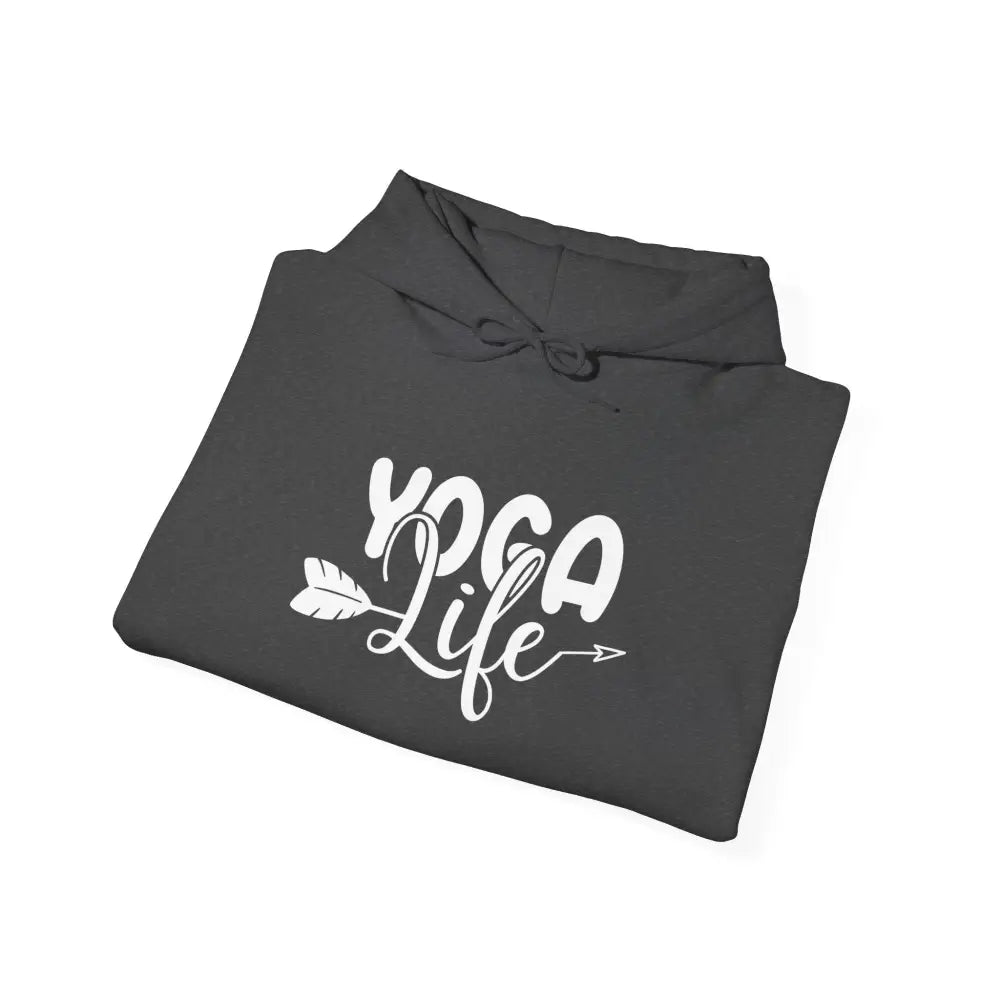 Yoga Life Hoodie - ’Yoga Life’ Arrow Graphic Pullover for Yogis - Hoodie
