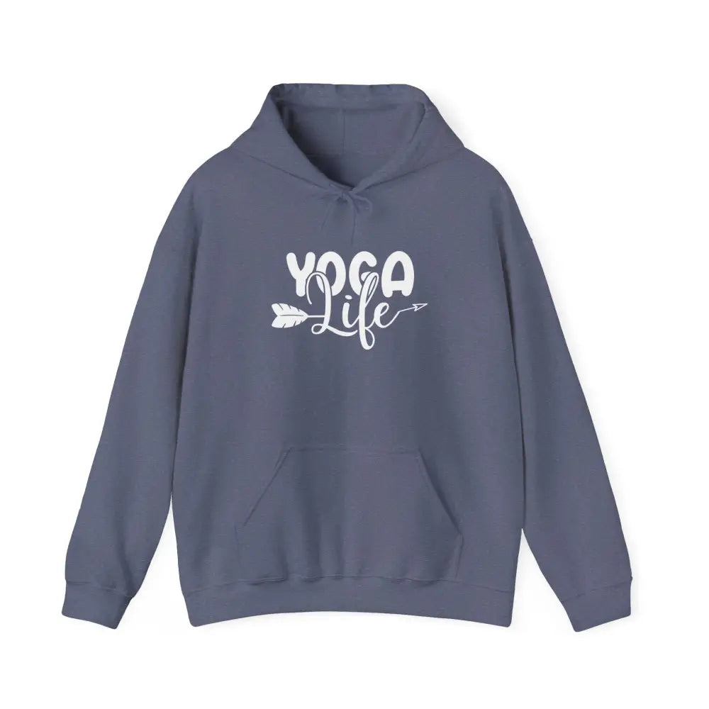 Yoga Life Hoodie - ’Yoga Life’ Arrow Graphic Pullover for Yogis - Hoodie