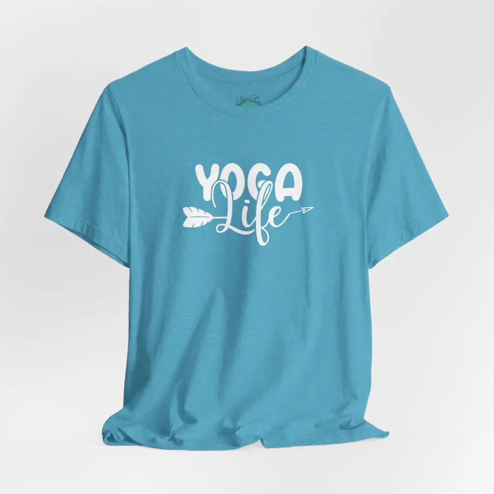 Yoga Life Tee, Women’s/Unisex Yoga T‑Shirt with Arrow Script Design - T-Shirt