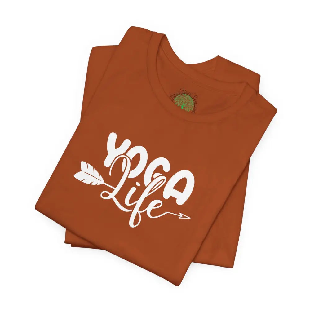Yoga Life Tee, Women’s/Unisex Yoga T‑Shirt with Arrow Script Design - T-Shirt