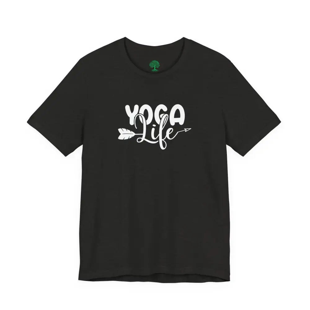 Yoga Life Tee, Women’s/Unisex Yoga T‑Shirt with Arrow Script Design - T-Shirt