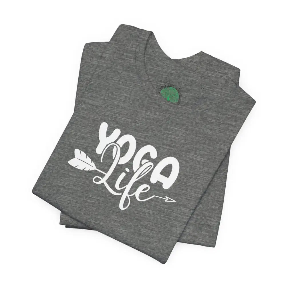 Yoga Life Tee, Women’s/Unisex Yoga T‑Shirt with Arrow Script Design - T-Shirt