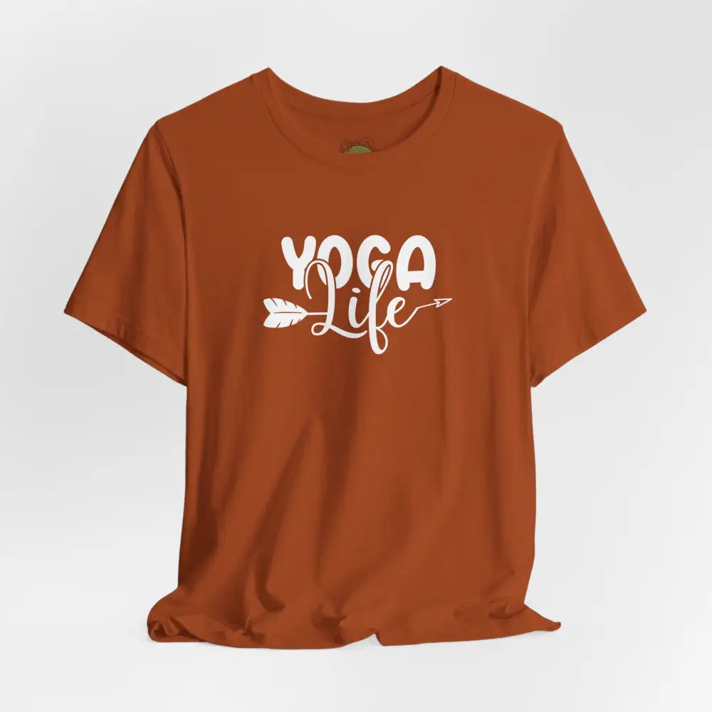 Yoga Life Tee, Women’s/Unisex Yoga T‑Shirt with Arrow Script Design - T-Shirt