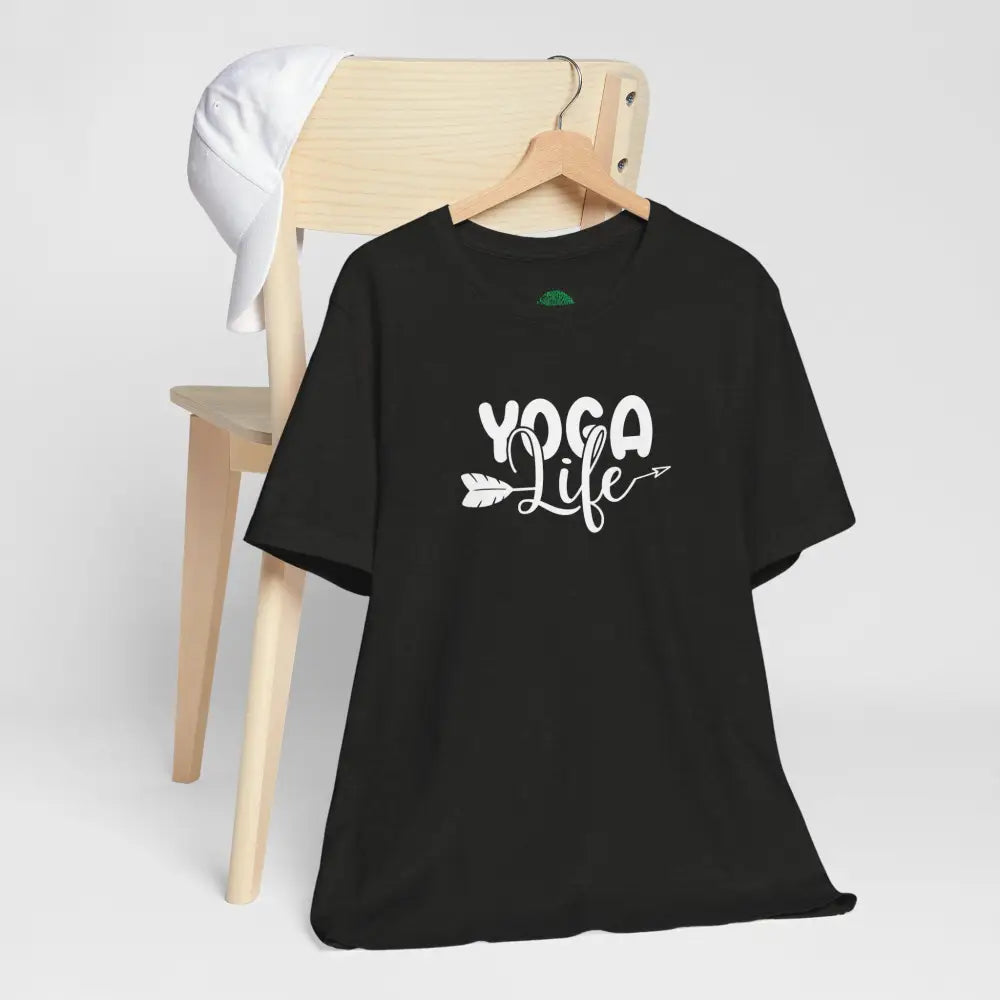 Yoga Life Tee, Women’s/Unisex Yoga T‑Shirt with Arrow Script Design - T-Shirt