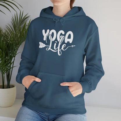 Yoga Life Unisex Heavy Blend™ Hooded Sweatshirt - Indigo Blue / S - Hoodie