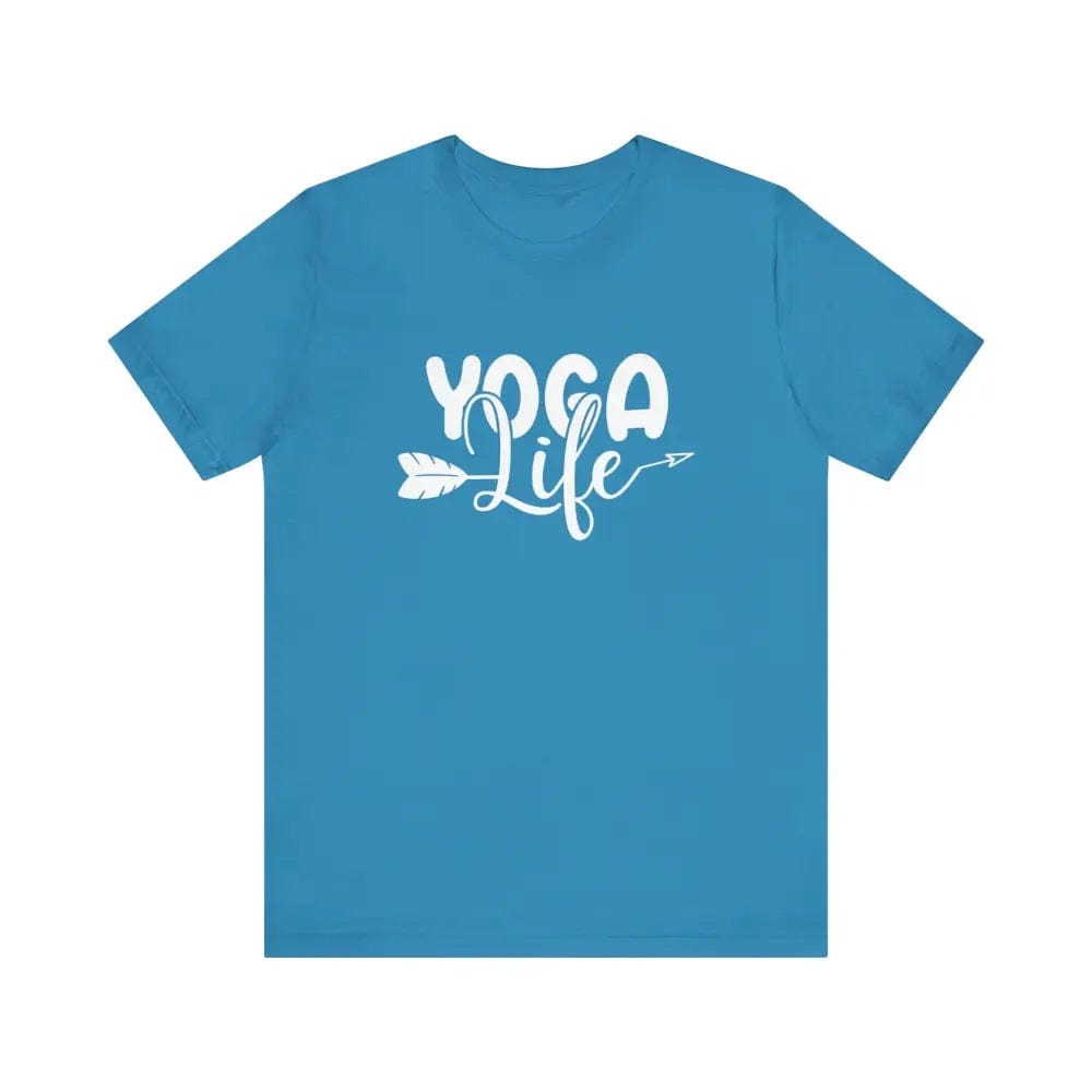 Yoga Life Unisex Jersey Short Sleeve Tee - Aqua / S - T-Shirt