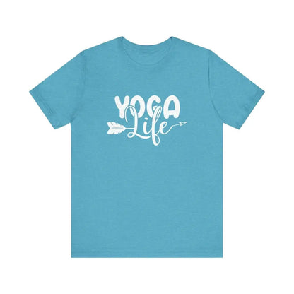 Yoga Life Unisex Jersey Short Sleeve Tee - Heather Aqua / S - T-Shirt