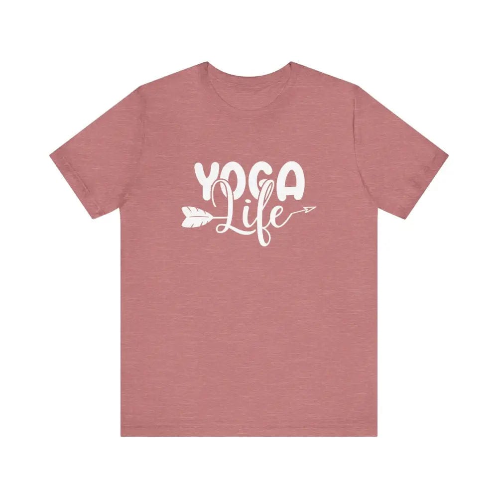 Yoga Life Unisex Jersey Short Sleeve Tee - Heather Mauve / S - T-Shirt