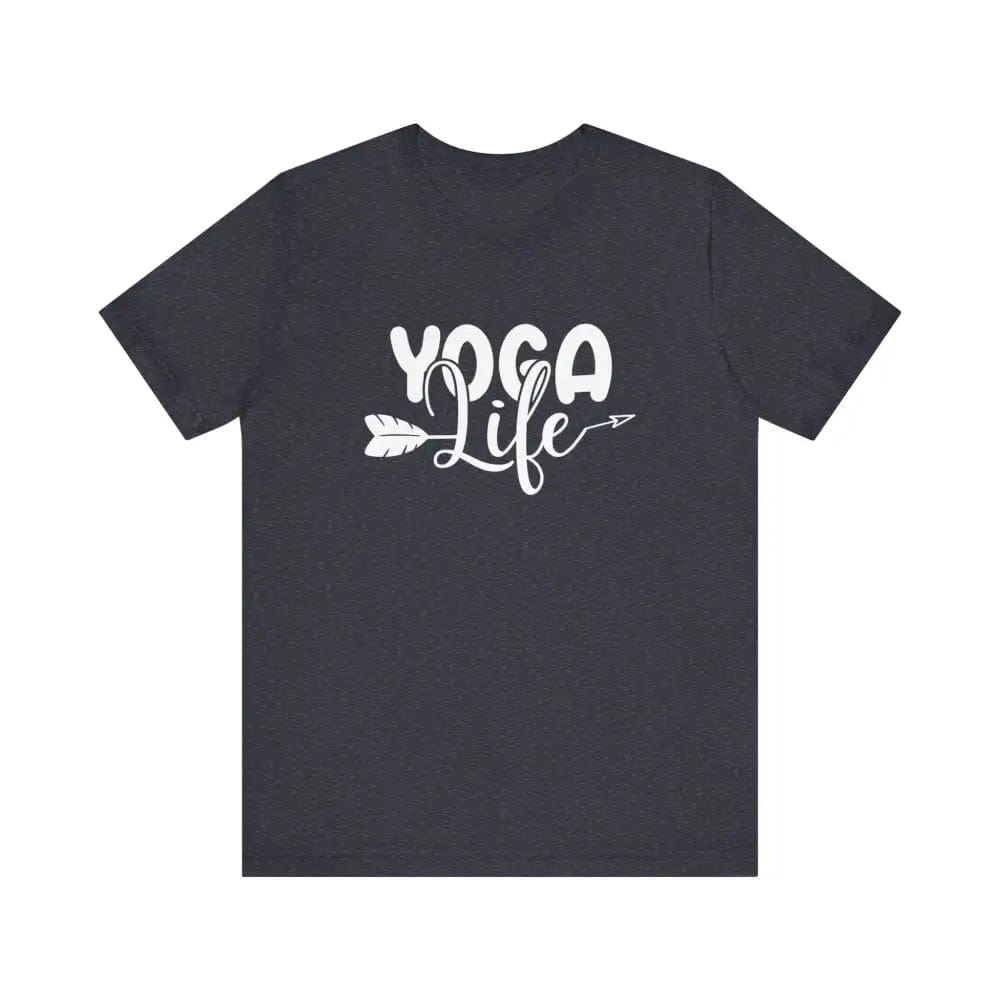 Yoga Life Unisex Jersey Short Sleeve Tee - Heather Navy / S - T-Shirt