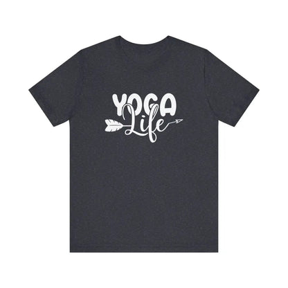 Yoga Life Unisex Jersey Short Sleeve Tee - Heather Navy / S - T-Shirt