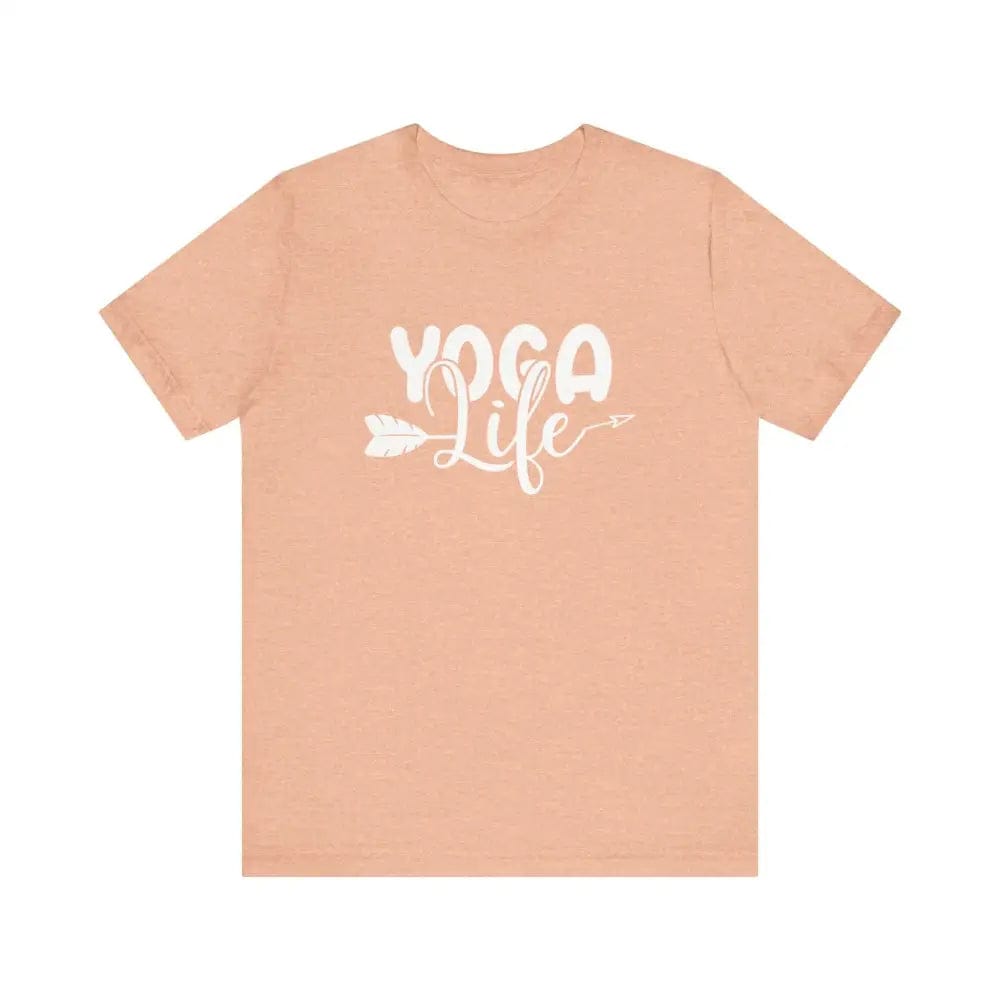 Yoga Life Unisex Jersey Short Sleeve Tee - Heather Peach / S - T-Shirt