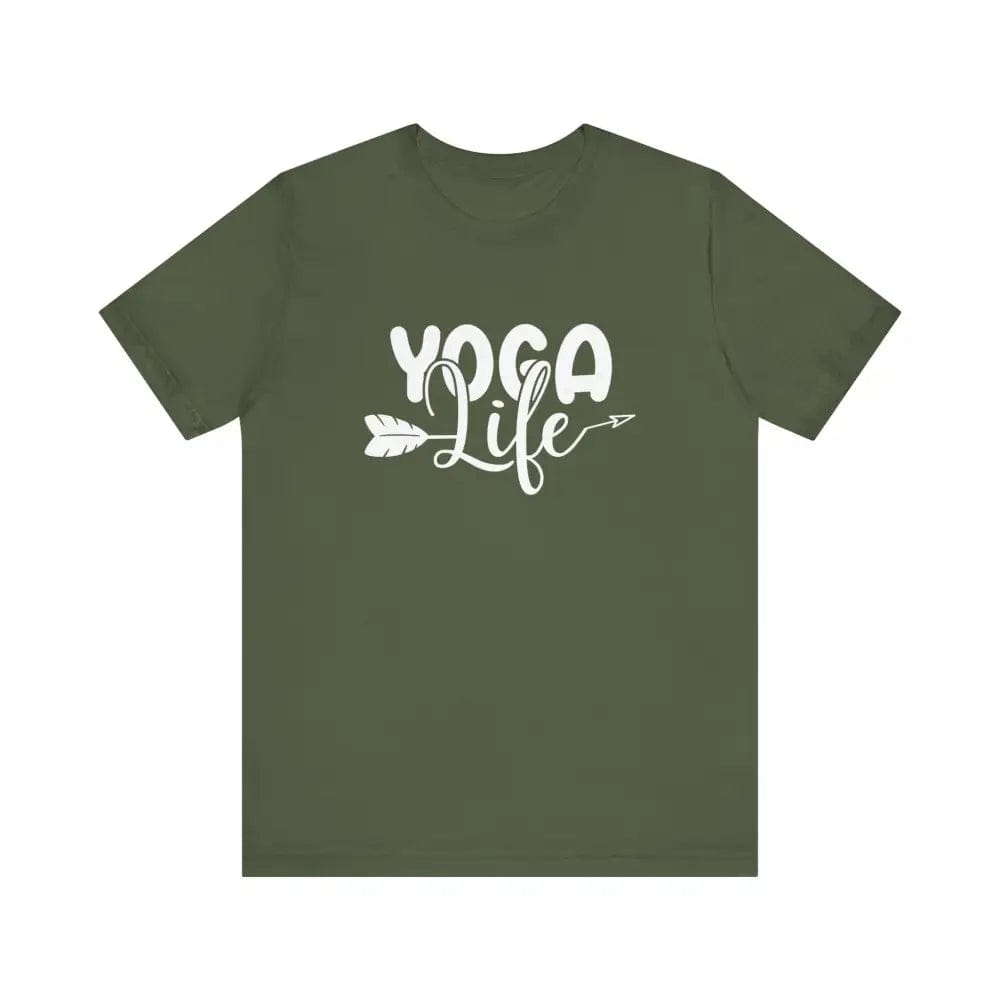 Yoga Life Unisex Jersey Short Sleeve Tee - Military Green / S - T-Shirt