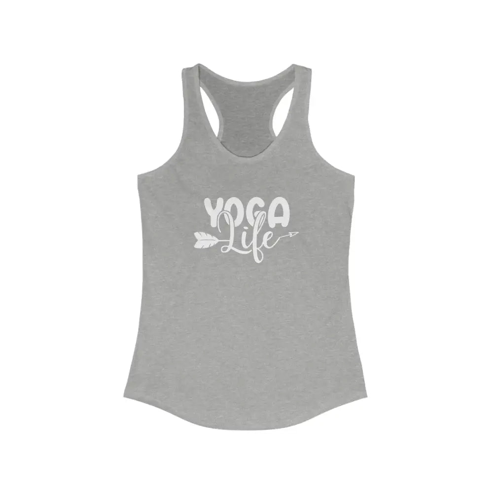 Yoga Life Women’s Ideal Racerback Tank - Heather Grey / XS - Tank Top