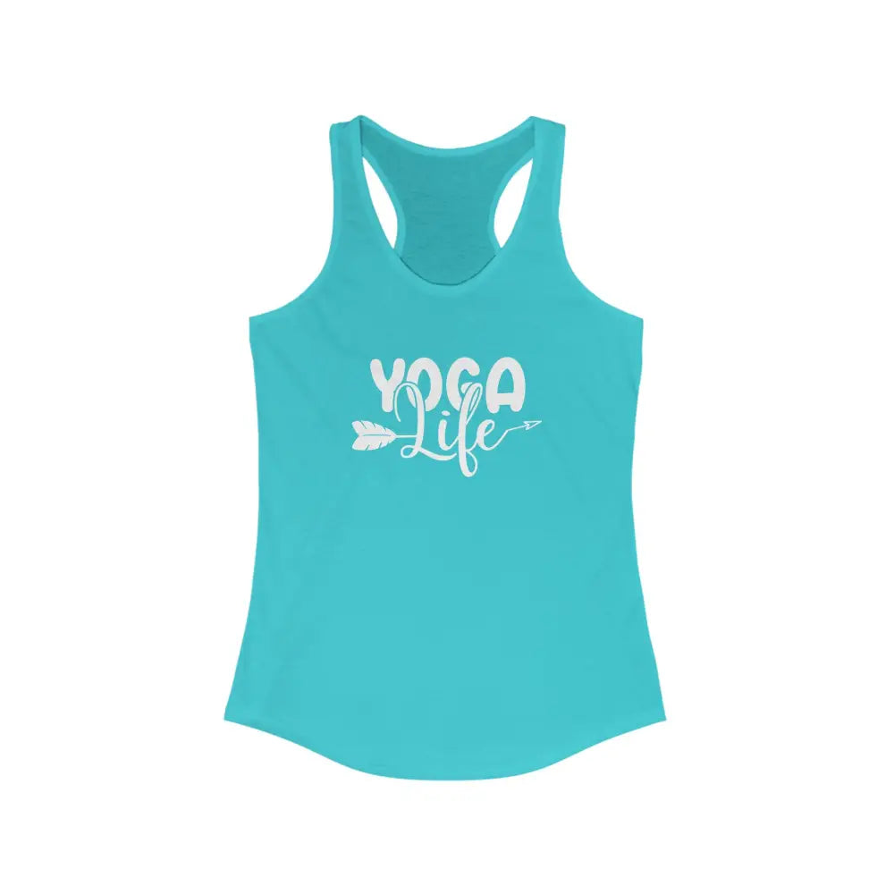 Yoga Life Women’s Ideal Racerback Tank - Solid Tahiti Blue / XS - Tank Top