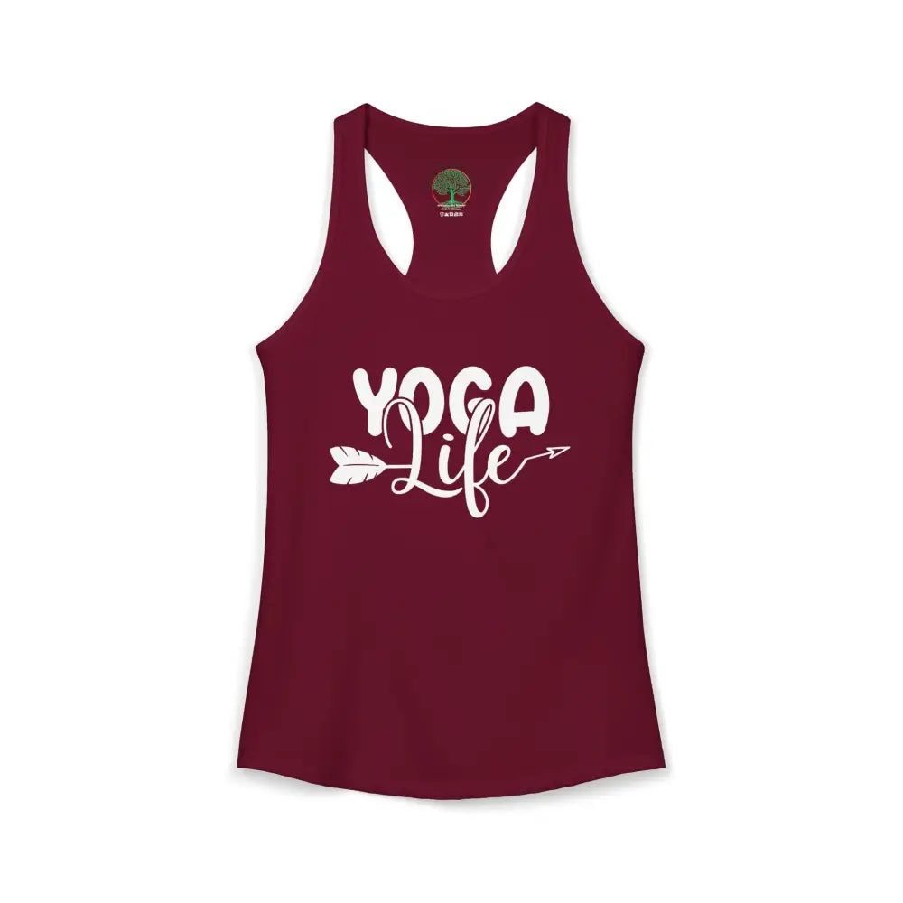 Yoga Life Women’s Racerback Tank — Comfortable Yoga Tank Top - XS / Solid Cardinal Red - Tank Top