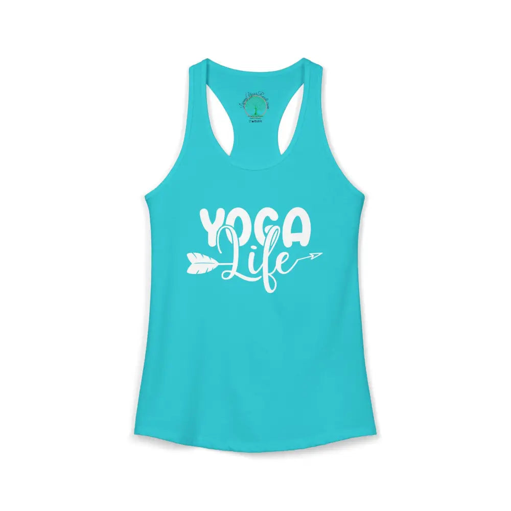 Yoga Life Women’s Racerback Tank — Comfortable Yoga Tank Top - XS / Solid Tahiti Blue - Tank Top