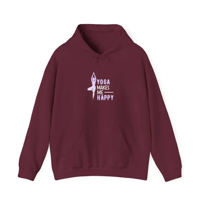 Yoga Makes Me Happy Heavy Blend™ Hooded Sweatshirt - Hoodie