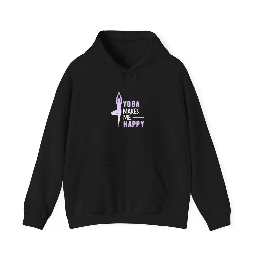 Yoga Makes Me Happy Heavy Blend™ Hooded Sweatshirt - Hoodie