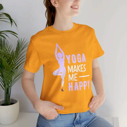 Yoga Makes Me Happy Unisex Jersey Short Sleeve Yoga Tee - T-Shirt