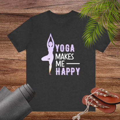 Yoga Makes Me Happy Unisex Jersey Short Sleeve Yoga Tee - T-Shirt